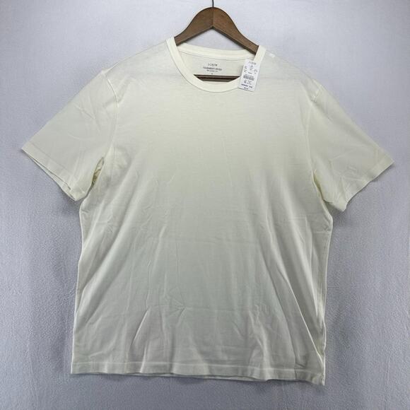 J Crew Shirt Men's large Ivory Garment Dyed Relaxed Fit Solid Preppy Boxy NEW - Picture 2 of 7